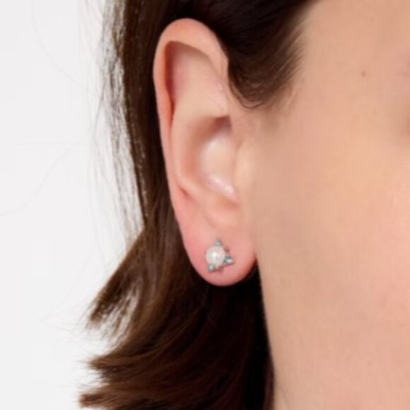 Kate Spade  You're a Gem Triangle Studs (Aqua Silver) - Picture 4 of 6